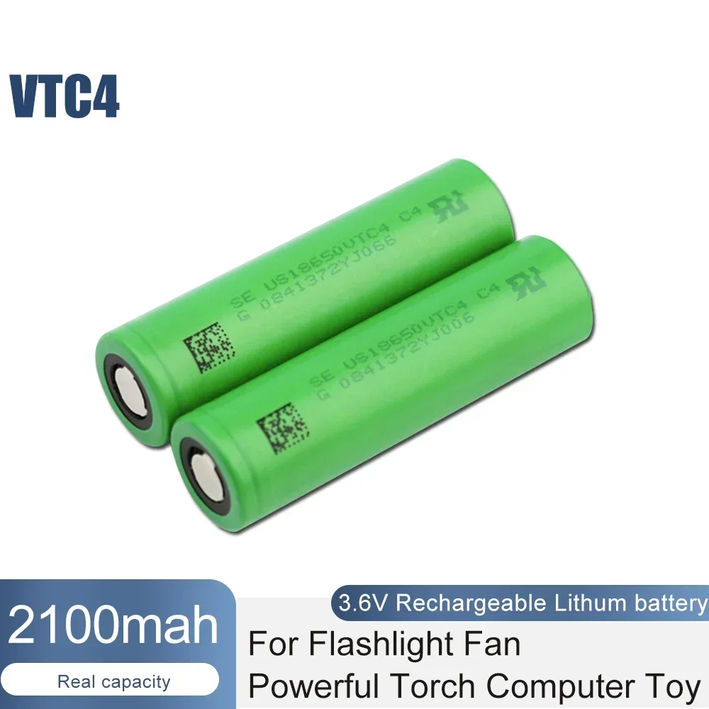 2-10PCS 18650 VTC4 US18650VTC4 3.6V 30A Rechargeable Lithium Battery For Flashlight Power Bank Powerful Torch