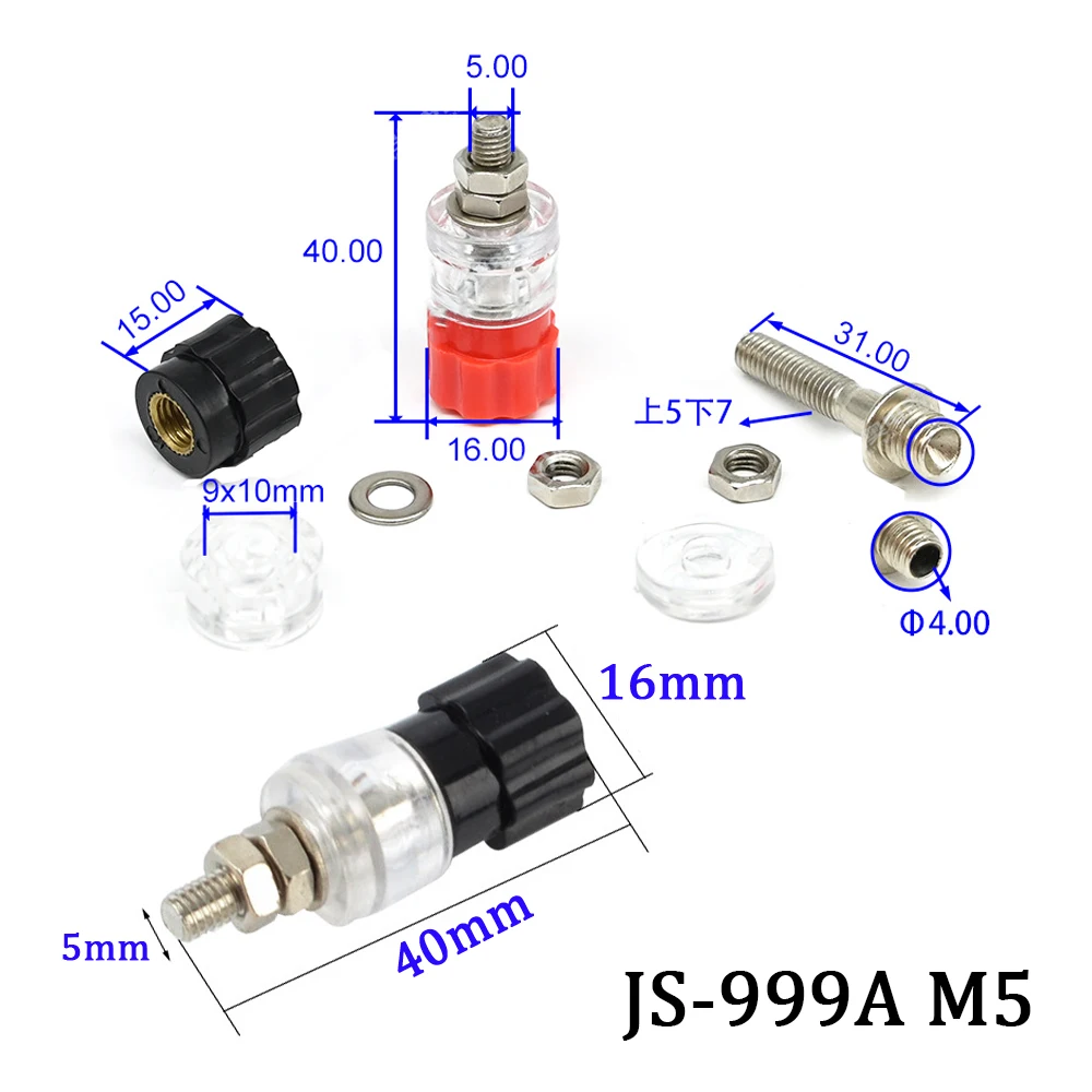 JS-999A ملزمة آخر الموز تجعيد محطة ، التوصيل المقبس موصل ، M5 زهر البرقوق موصل ، 4 مللي متر ، 1 قطعة ، 2 قطعة ، 5 قطعة ، 10 قطعة
