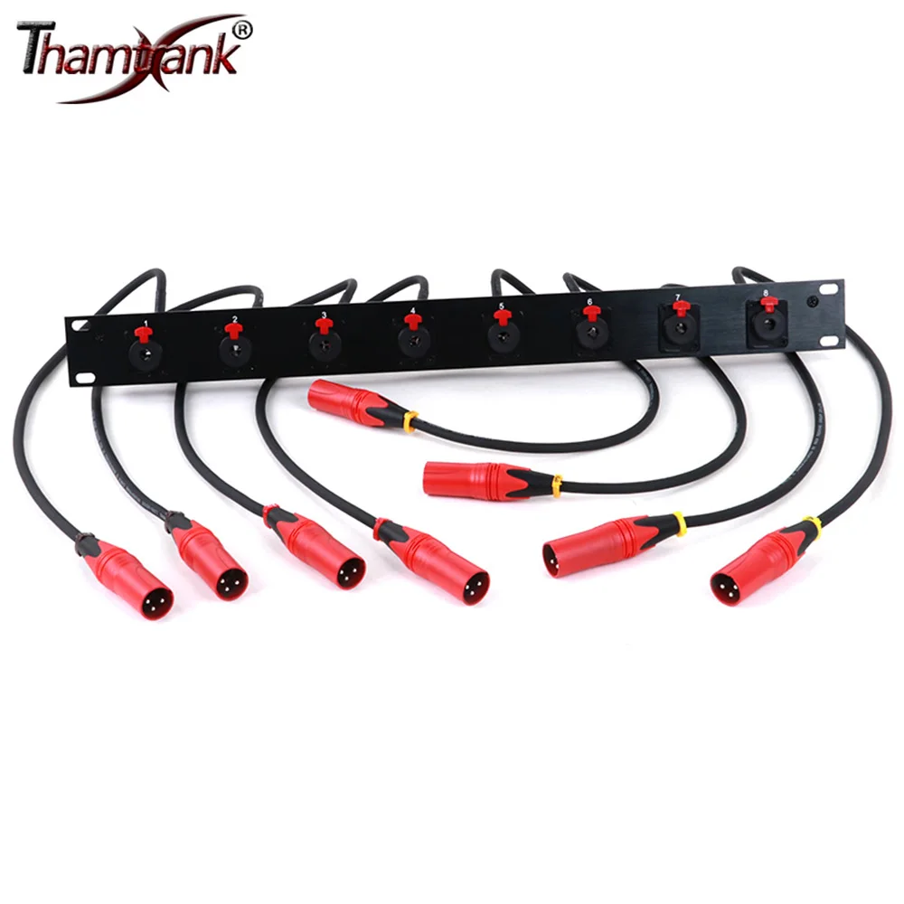 

D Type 6.35mm TRS Female Socket to 3Pin Male XLR Pass Thru Converter Audio Adapter Cable,8-Way 1U Cabinet XLR Audio Jumper Rack