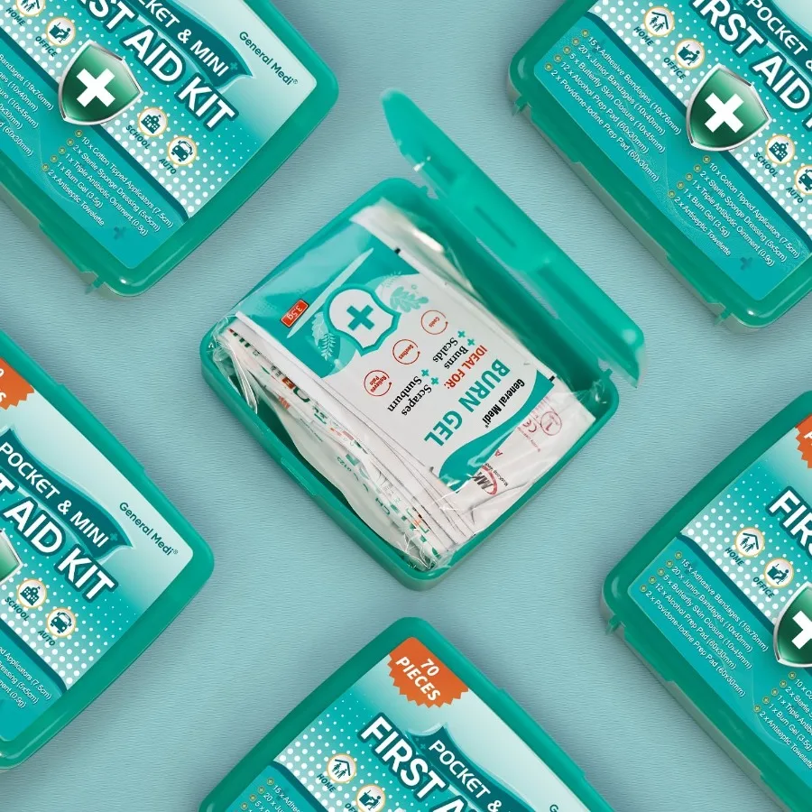 ジェネラルメディ 420点入り救急セット、各70点入りの個別ボックス6個入り、プレミアム医療用品、旅行や自宅に最適
