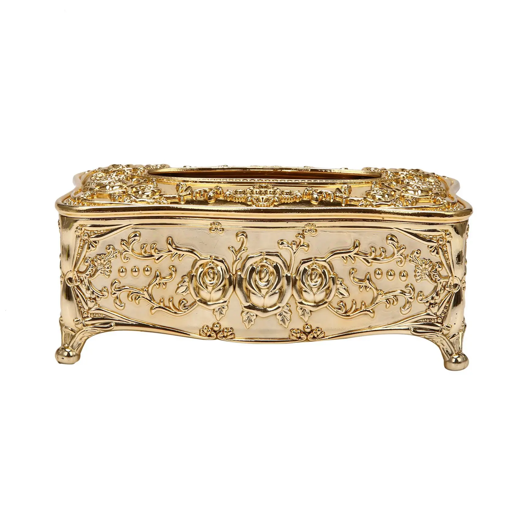 2X صندوق مناديل أكريليك ذهبي فندق مطعم حامل مناديل صندوق مناديل منزلي-AT36