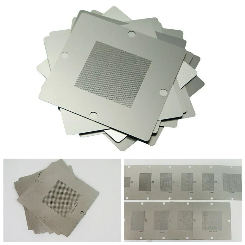 For BGA Reballing Kit 90mm Reball Station Fixture Jig With 10PCS Stencil Silver For BGA Heavy Duty Table Template Template Brack