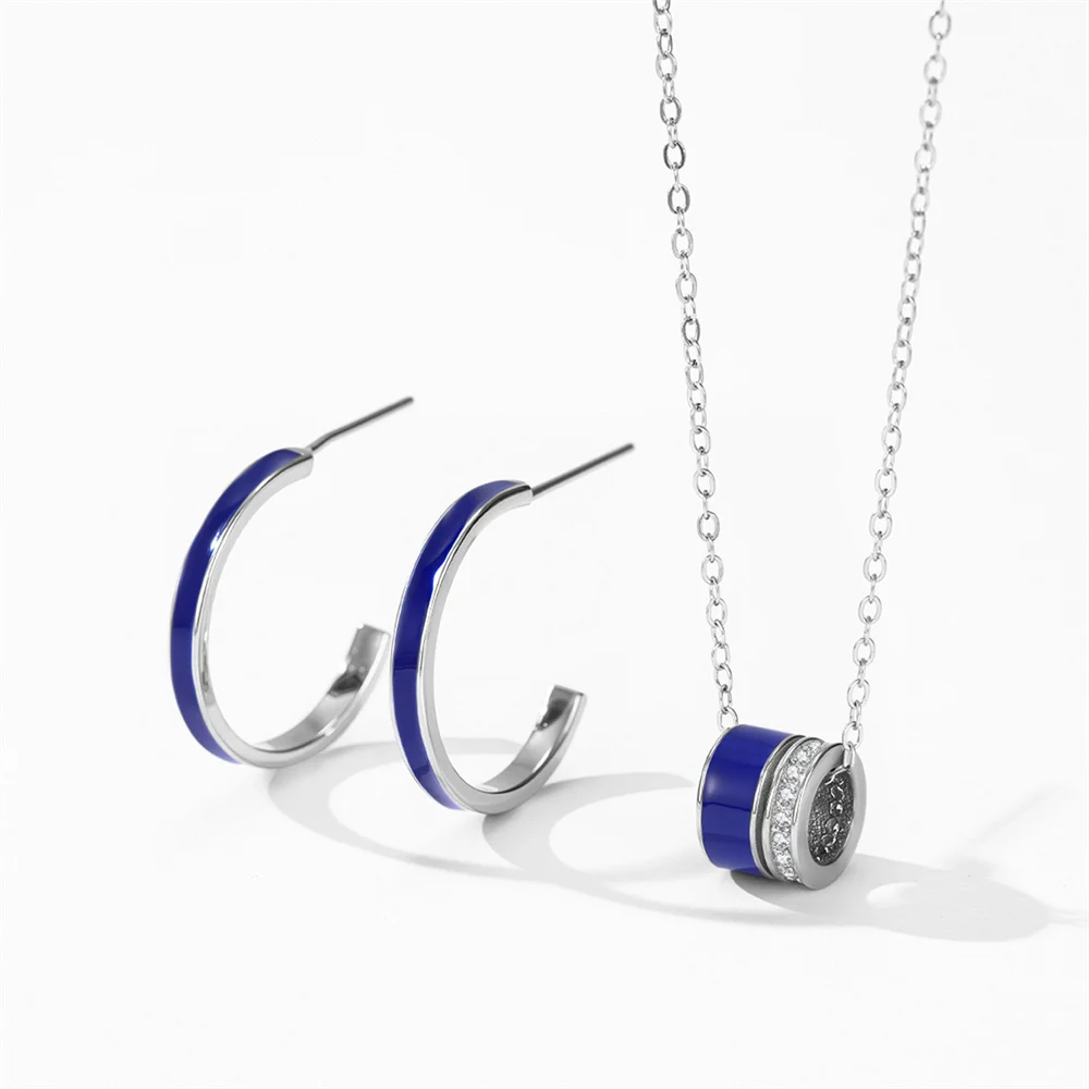 

Женская универсальная модная цепочка на ключицу из стерлингового серебра 925 пробы с тонкой талией и серьги из эпоксидной смолы, легкие роскошные элегантные ювелирные изделия