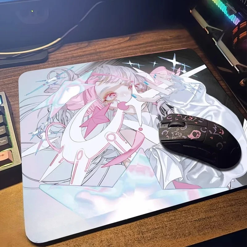 High Aesthetic Creative Anime Girl Photovoltaic Glass Gaming Mouse Pad - XXL Cartoon Cute Hard Tempered Surface for FPS eSports