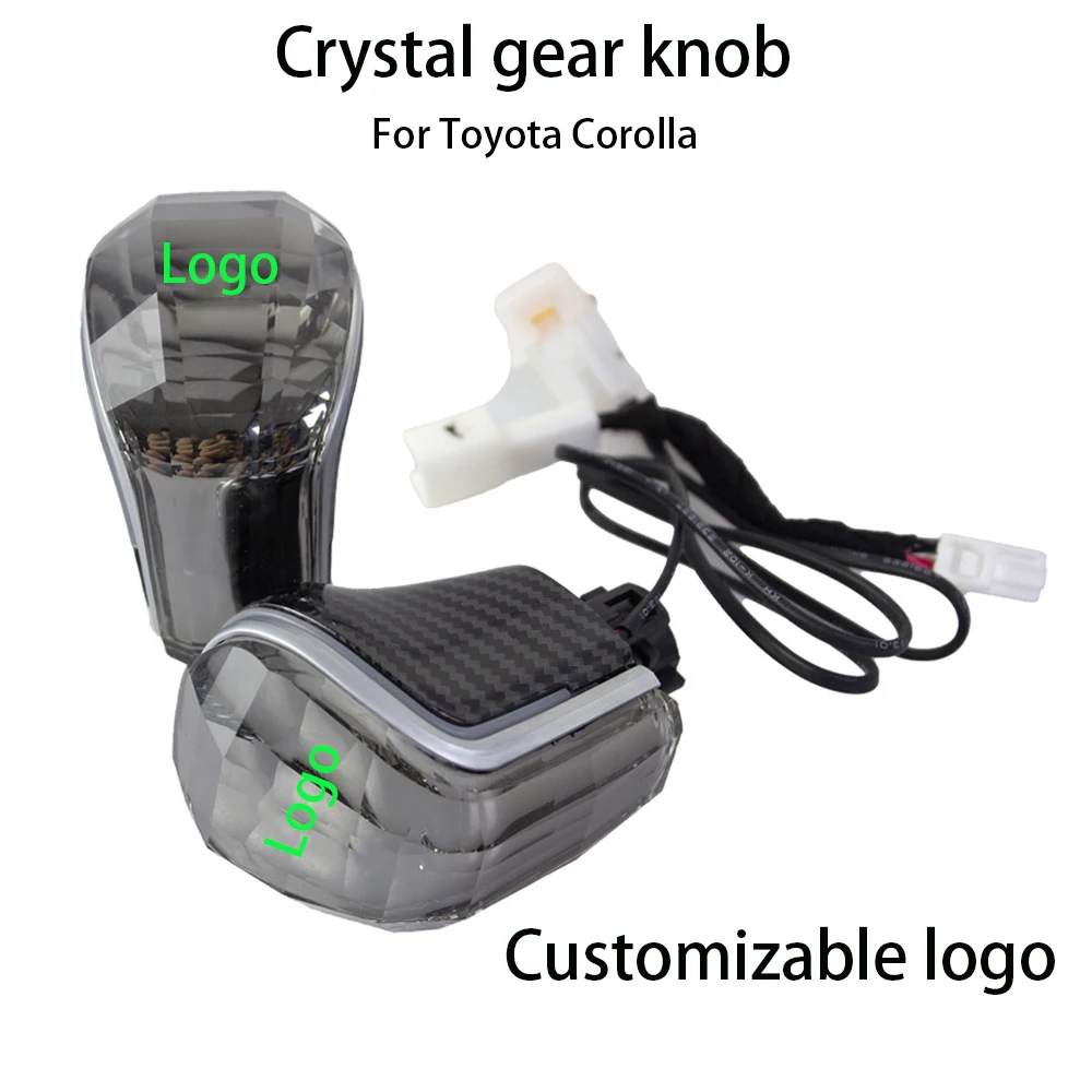

Customizable Logo For Toyota Corolla Automatic Transmission Crystal Gear Handle LED Gear Head Modified Shift