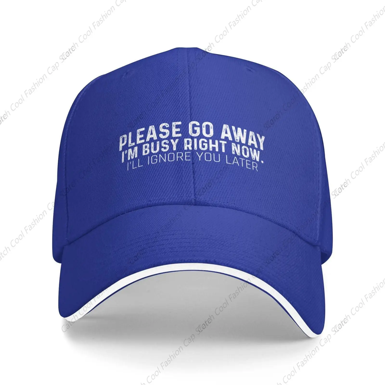 Baseball Cap Please Go Away I'm Busy Rights Now I'll Ignore You Later Trucker Sandwich Hat Adjustable Unisex Fashion Sports