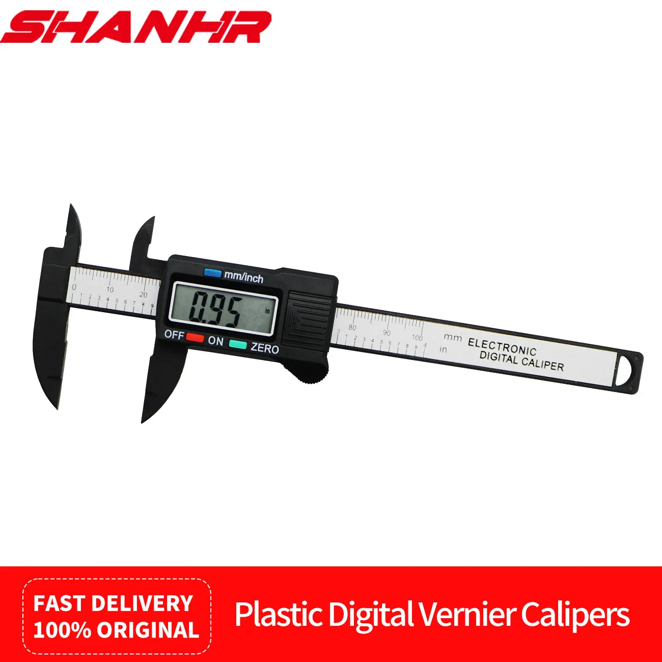 SHANHR 0-150 mm Plastic LCD Digital Electronic Vernier Caliper Carbon Fiber Vernier Caliper Measurement Tools