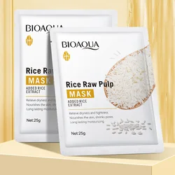 12PCS rice raw paste mask skin care, moisturizing beauty skin mask beautiful skin facial nursing