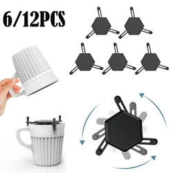 6/12Pcs Cup Holder Adjustable Stackable Coffee Mug Organizer Space Saver Kitchen Cupboard Drinkware Cup Storage Rack