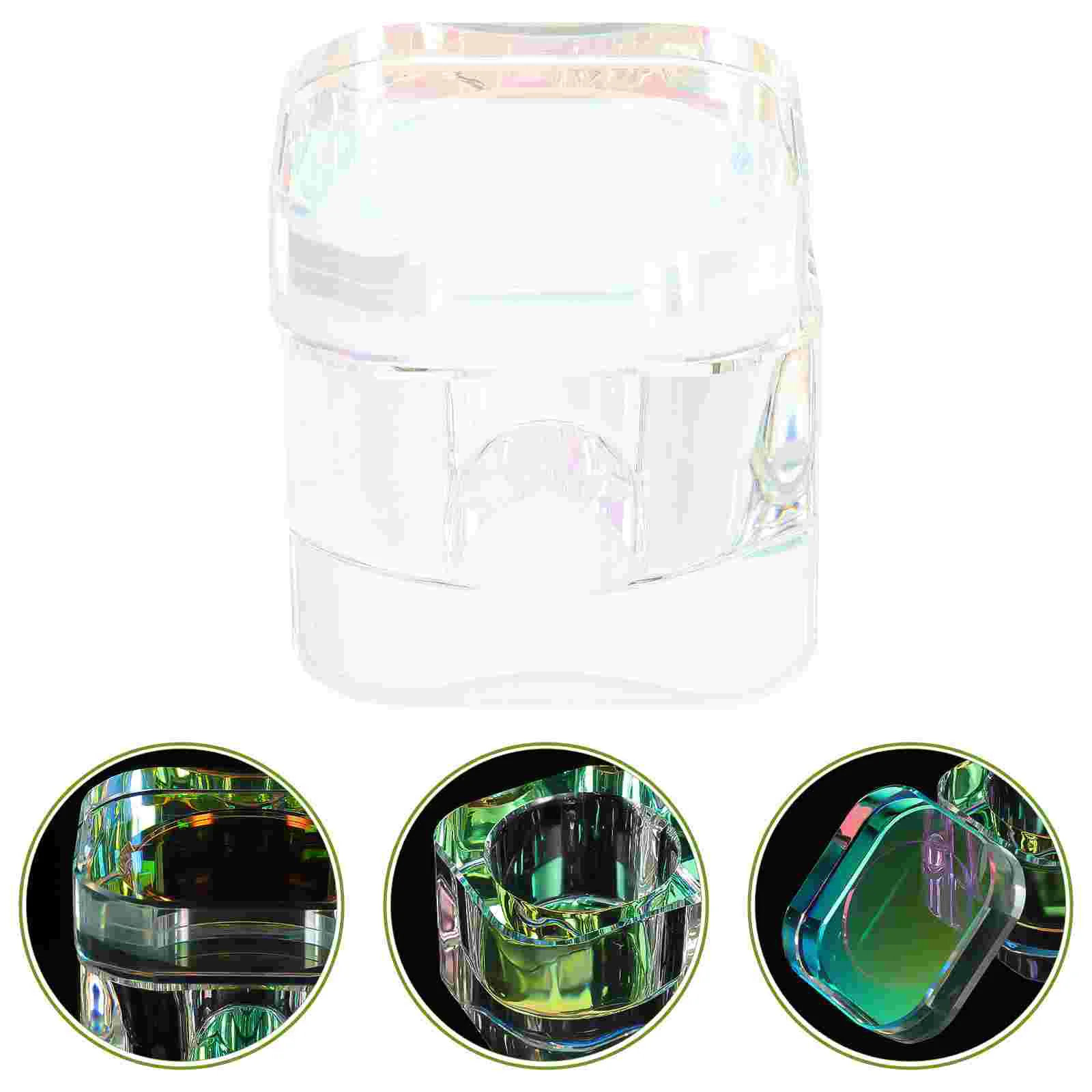 Nail Brush Cup Dish Bowl Glass for Acrylic Nails High Quality Dappen Powder Holder Crystal