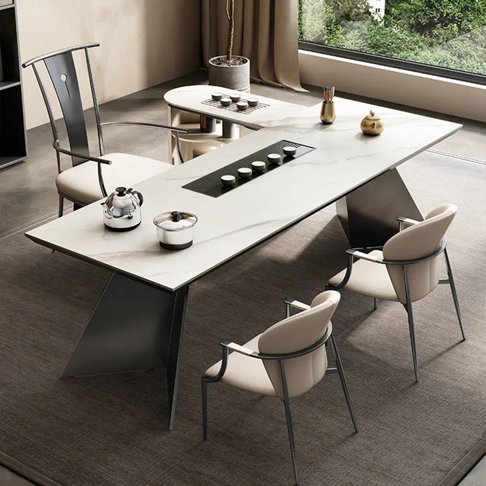 rock tea table and chair combination modern simple balcony home office Kung Fu tea desk integrated tea table