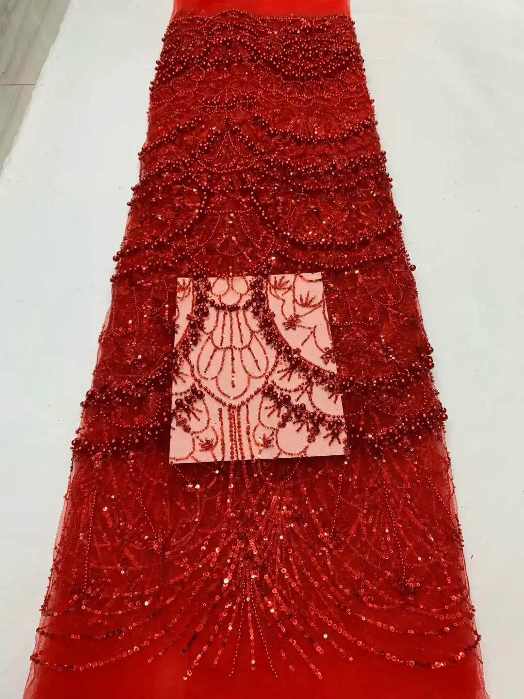 2025 High Quality African 3D Flower Embroidery Beaded Lace Fabric Handmade French Tulle Lace Fabric for Wedding Dress