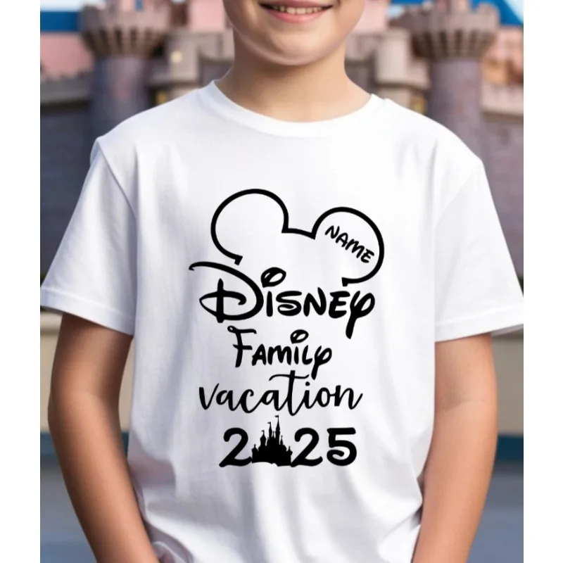 

Personalised Disneyland Paris T-shirt 2025 Disney Trip Top Kids Family Trip Tee