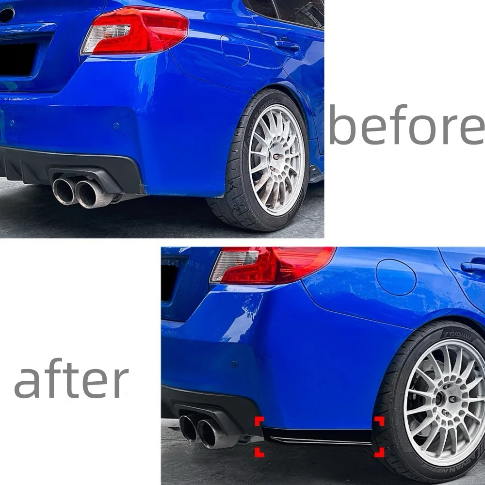 Rear Bumper Corner Guards for Subaru WRX STI VA 2015-2021 Rear Bumper Side Winglets Gloss Black Carbon Fiber Look ABS