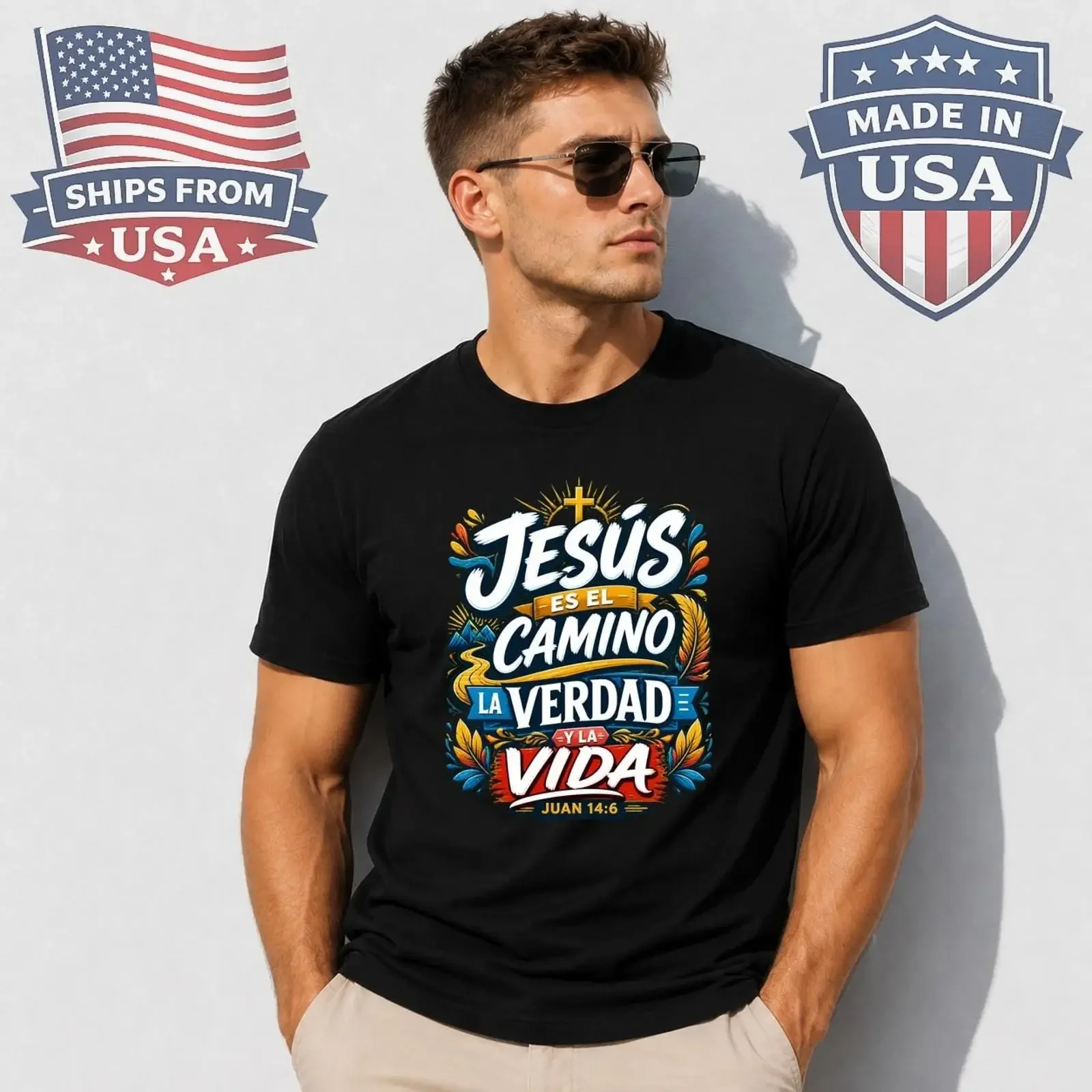Jesus Is The Way Truth And Life T Shirt Image 1 of 2 vintage Washed Breathable Soft Comfortable Casual graphic
