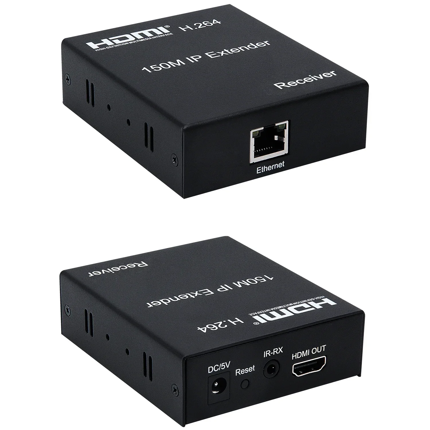 H.264 150เมตร HDMI IP Extender ผ่านทาง Cat5e RJ45 Cat6สายอีเธอร์เน็ตวิดีโอรับส่งสัญญาณสำหรับ PS4กล้อง PC ไปยังหน้าจอทีวี1080P