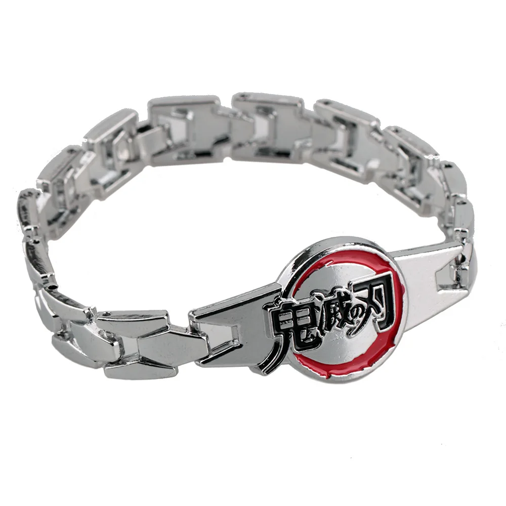 Demon Slayer Enamel Bracelet Kimetsu No Yaiba Kamado Tanjirou Nezuko Link Chain Wristband for Anime Fans Collectible Jewelry