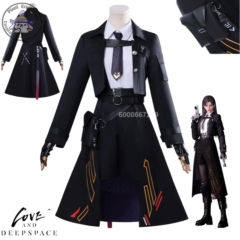 

Game Love and Deepspace Anime Cosplay Costume Black Fashion Dress Uniform for Women Girls Halloween Party Role Play Comic Con