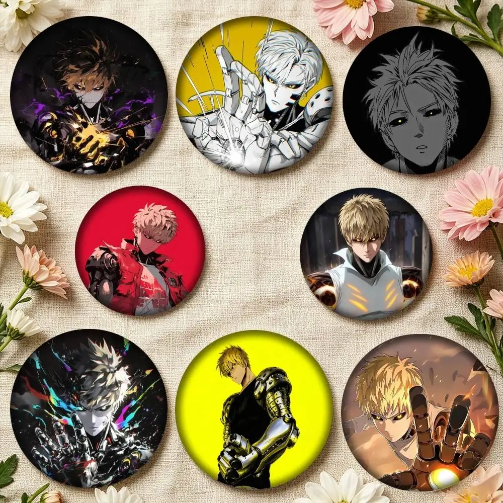 O-One Punch Man G-Genos Demon Cyborg  25mm 32mm 44mm 58mm 75mm Brooches Badges Pins for Accessories Gift