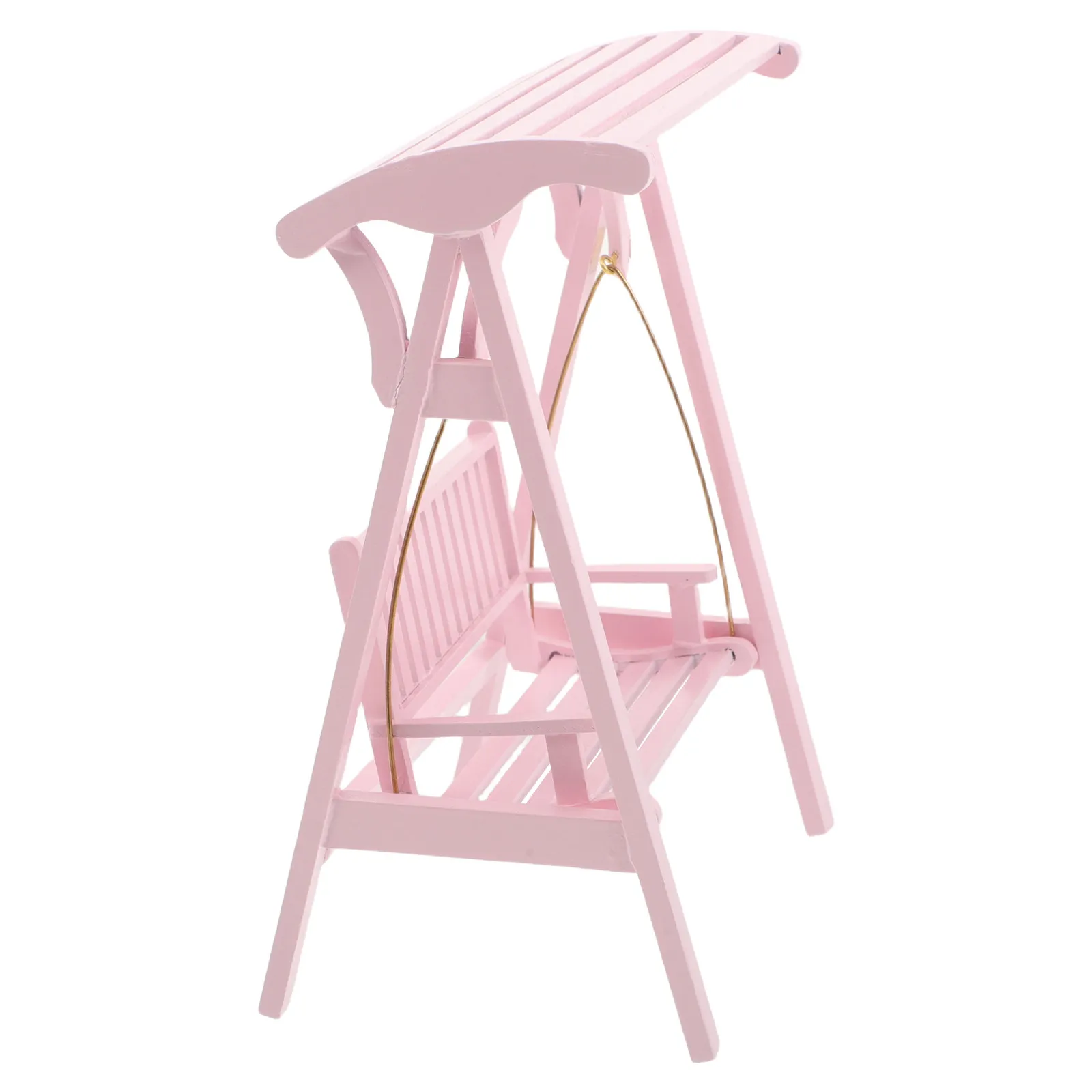 

Miniature Dollhouse Autumn Swing Pink 1:12 Wooden Victorian Armchair Miniature Fairy Garden Bedroom Patio Porch Decor