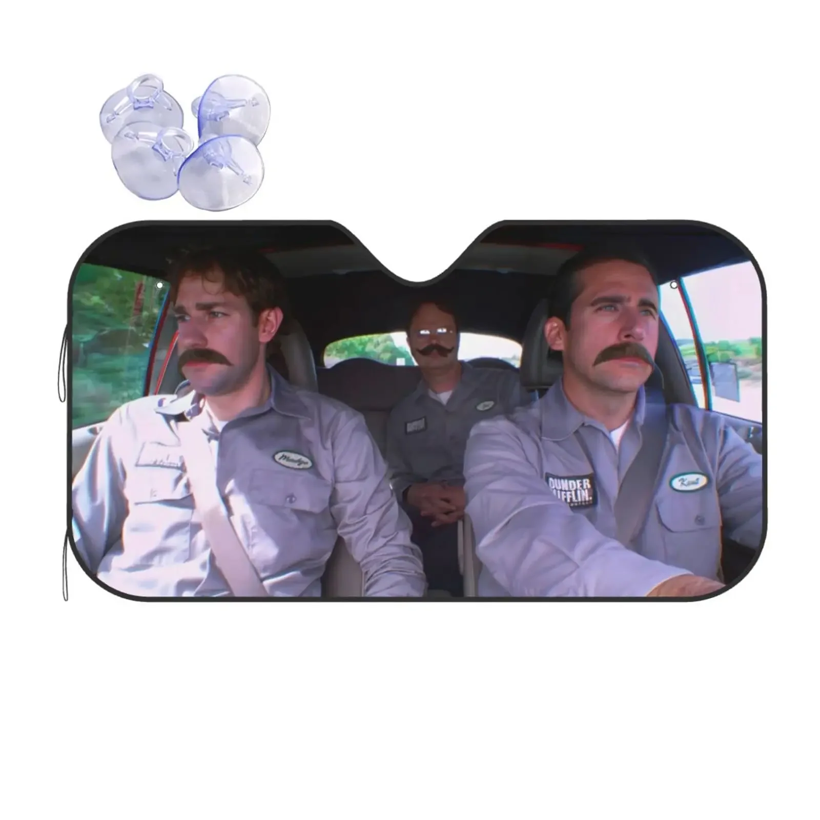 

The Funny Office Windshield sun Shade Car Sun Shade for Front Windshield Sunshades Foldable Visor Protector Blocks UV Rays