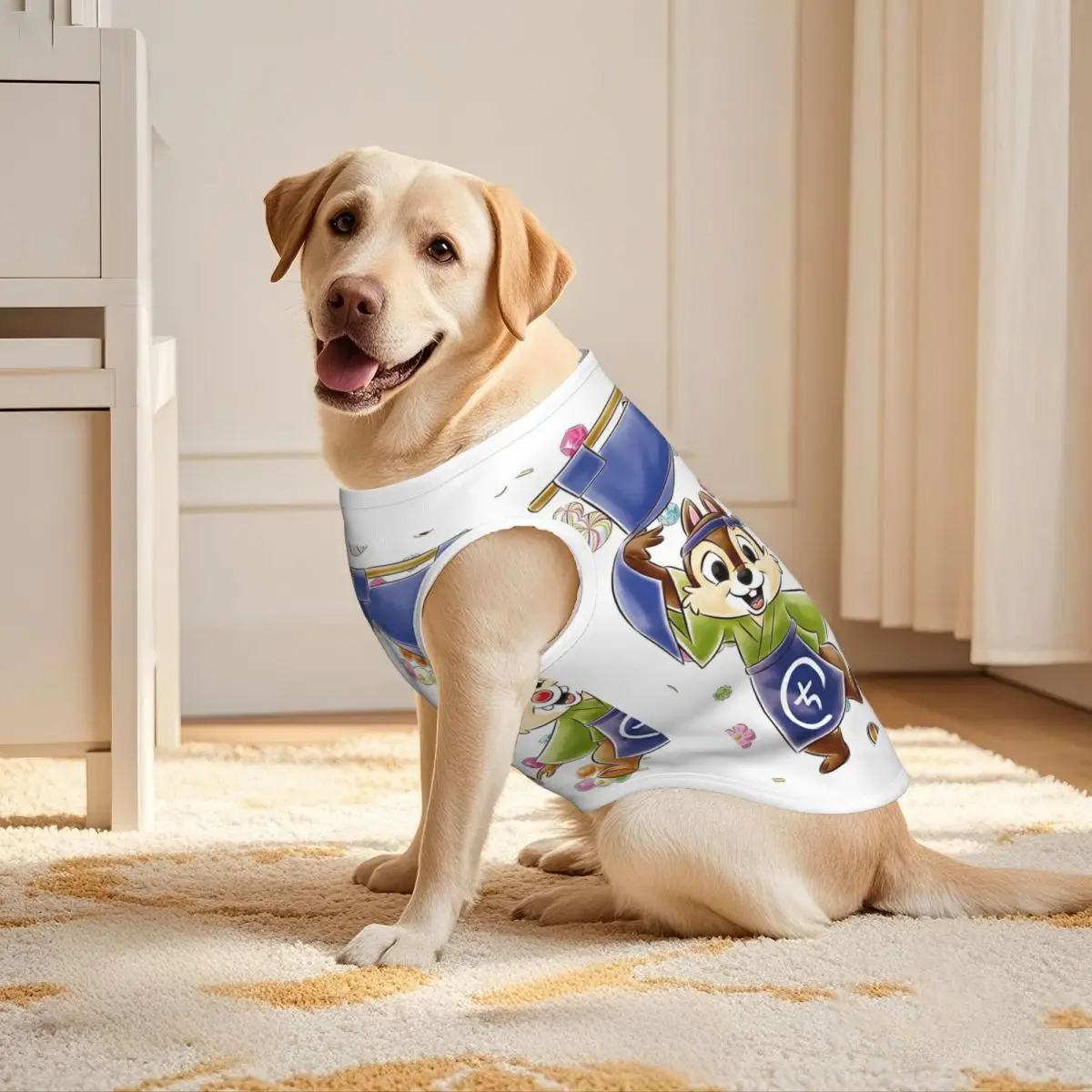 مخصص مضحك الكرتون رقاقة وديل سترات الحيوانات الأليفة جرو سترة للحيوانات الأليفة الكبيرة شبكة ملابس الحيوانات الأليفة زي الإمدادات #6