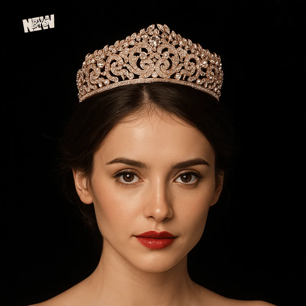 

Elegant Shiny Rhinestone Tiara Alloy Baroque Princess Crown Headwear Headband Crown Hair Accessory Hair Jewelry Accessorie