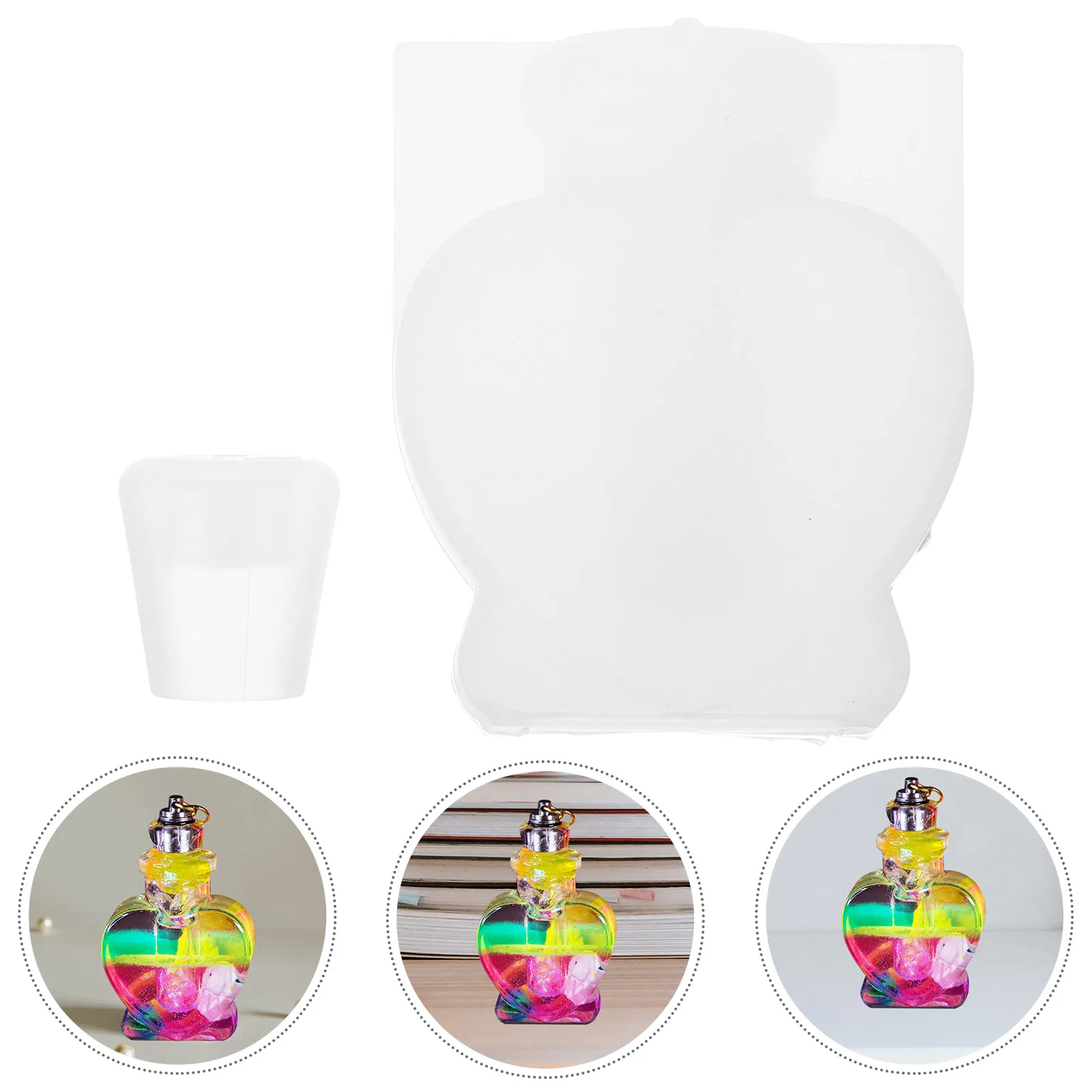 

1 set Creative Heart-Shaped Wishing Mold Silicone DIY Epoxy Resin Crafting Transparent Casting Box Mold Reusable Diy