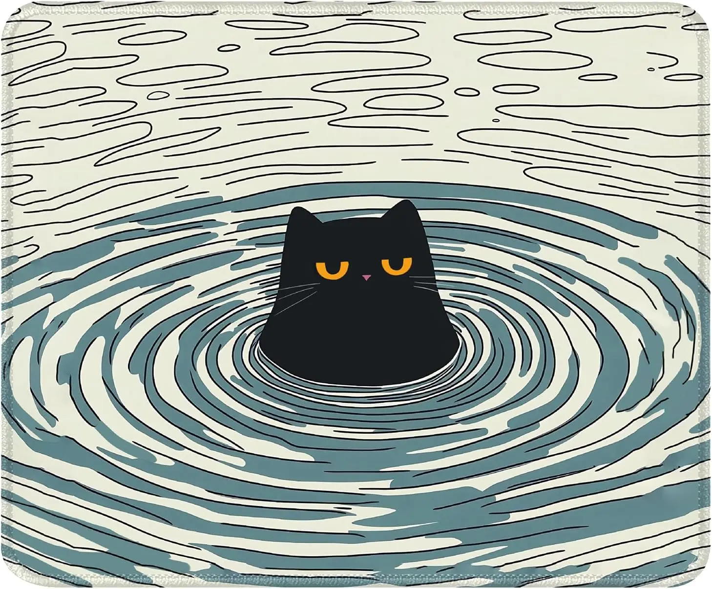 Mouse pad custom Mouse pad artisan Cute Black Cat Desk Pad Mat with Stitched Edges and Non-Slip Rubber Base, Premium-Textured