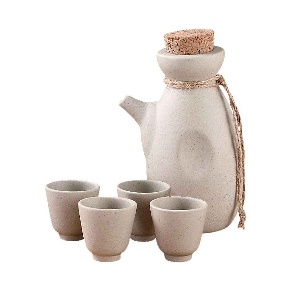 

1Set Japanese Style Wine Set Ceramic Sake Pot Smooth Surface Home Restaurant Tea House Decorative Wine Serving Cups Holiday Gift