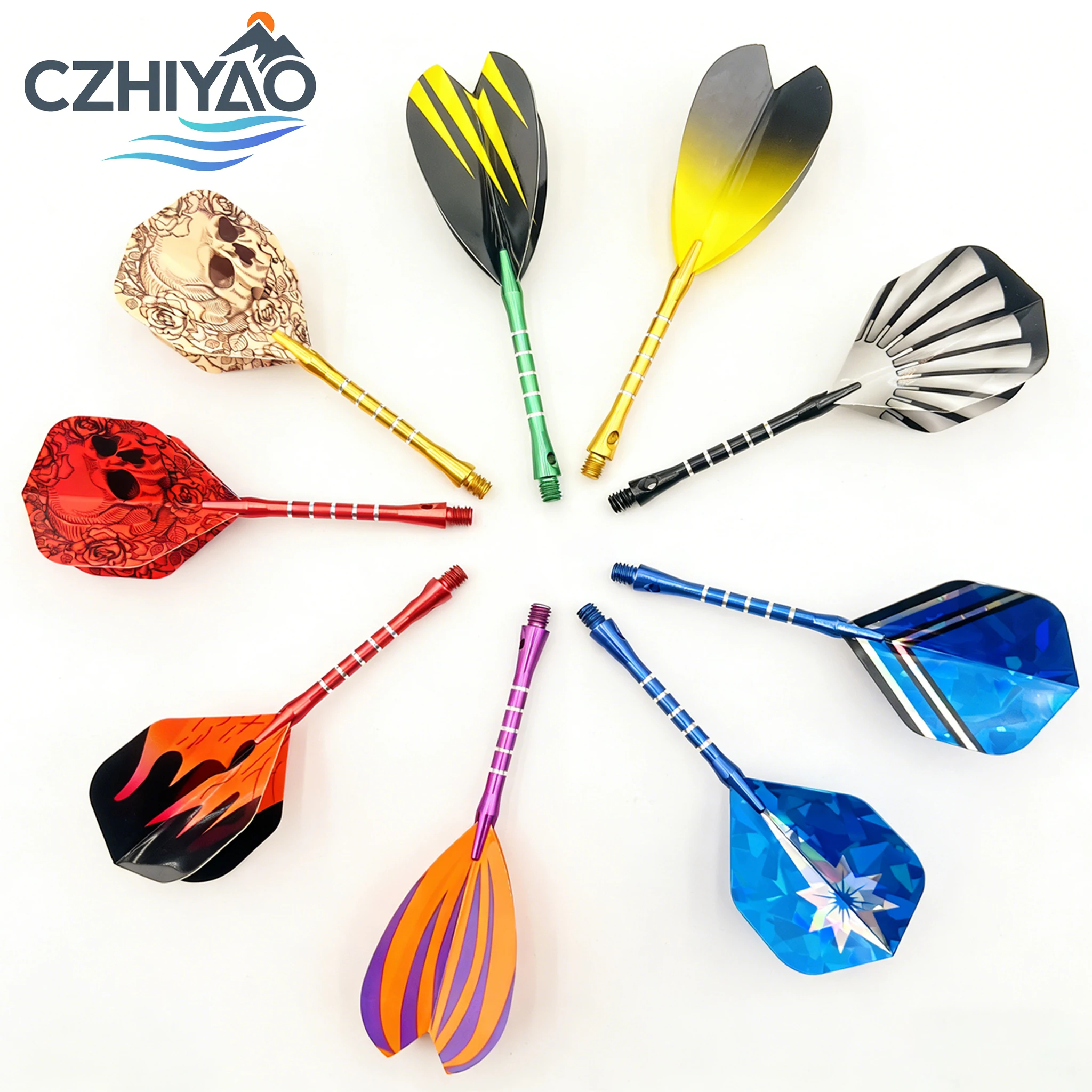 

CZHIYAO 54pcs Premium Dart Flight Set - Durable PET Material Suitable for Hard/Soft Darts, Enhances Accuracy and Control