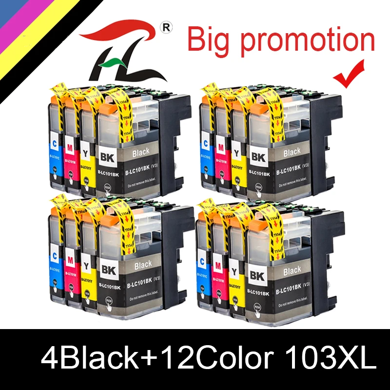 HTL LC101 LC103 XL Ink Cartridge for Brother DCP-J152W MFC-J245 MFC-J285DW MFC-J4610DW MFC-J4710DW J450DW J475DW J470DW Printer