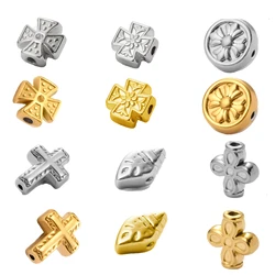 20pcs/lot Wholesale Classic Cross&Flower Spacer Beads for Jewelry Making DIY Jewelry Findings Bracelet Necklace Accessories