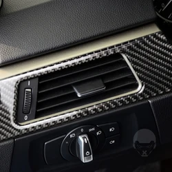 For BMW M3 E90 E92 E93 2005-2012 Left Instrument Air Outlet Panel Frame Sticker Carbon Fiber Car Interior Accessories