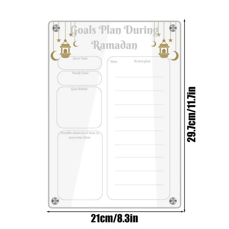 Acrylic Planning Board Magnetic Erasable Acrylic Planner Calendar For Fridge Weekly Multifunctional Weekly Planner With 6 Dry