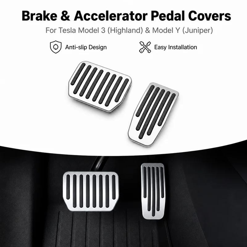 For Tesla Refreshed Model 3 Y Version Brake Accelerator Pedal Pad Anti-Slip Rest Foot Pedal Upgrade 2023 2024 2025
