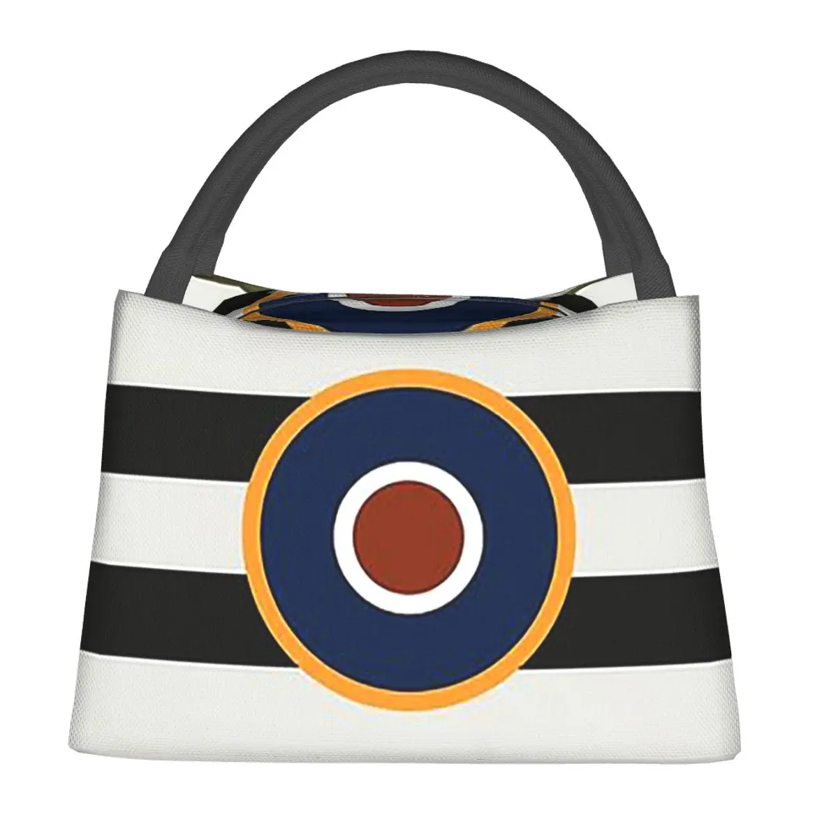 

D-Day Stripes With RAF Roundel Insulated Lunch Bag for Women Children Portable Food Boxes Thermal Lunch Box Tote
