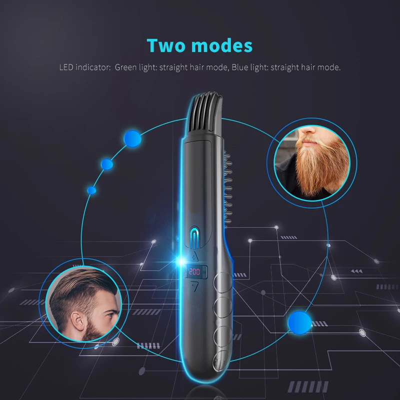 Wireless negative ion straight comb no damage portable USB charging straightening splint mini electric comb