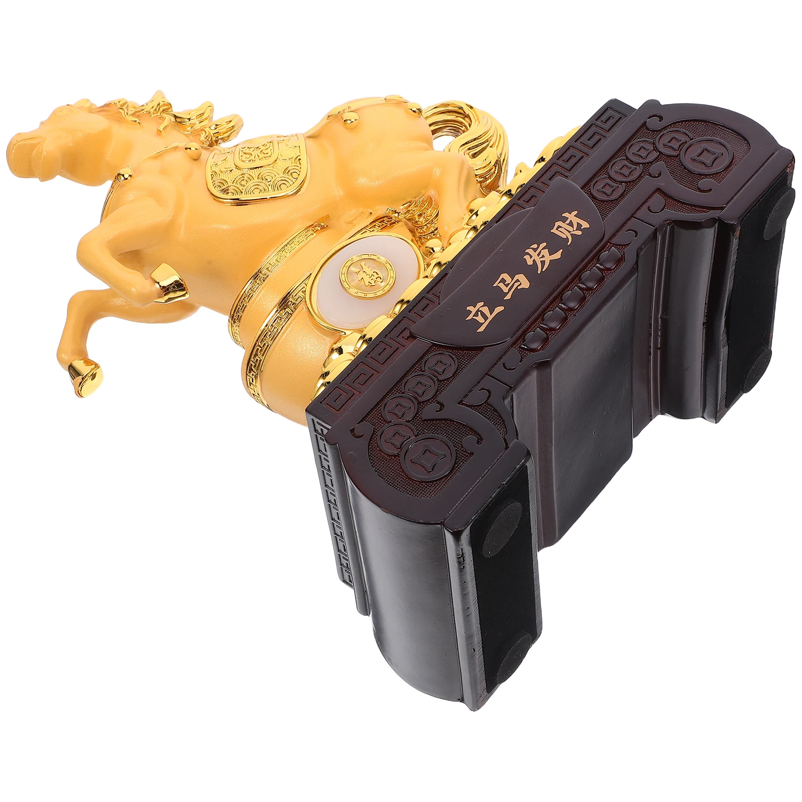 

Feng Shui Horse Statue Resin Detailed Chinese Zodiac Standing Horse Ornament Office Home Desk Lucky Wealth Decoration