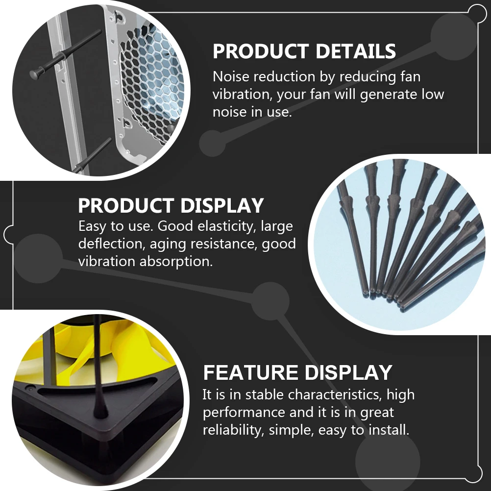 

20PCS Computer Case Fan Screw Rubber Shock Absorber Noise Reduction Cooling Fan Installation Long Screw Vibration Damping Easy