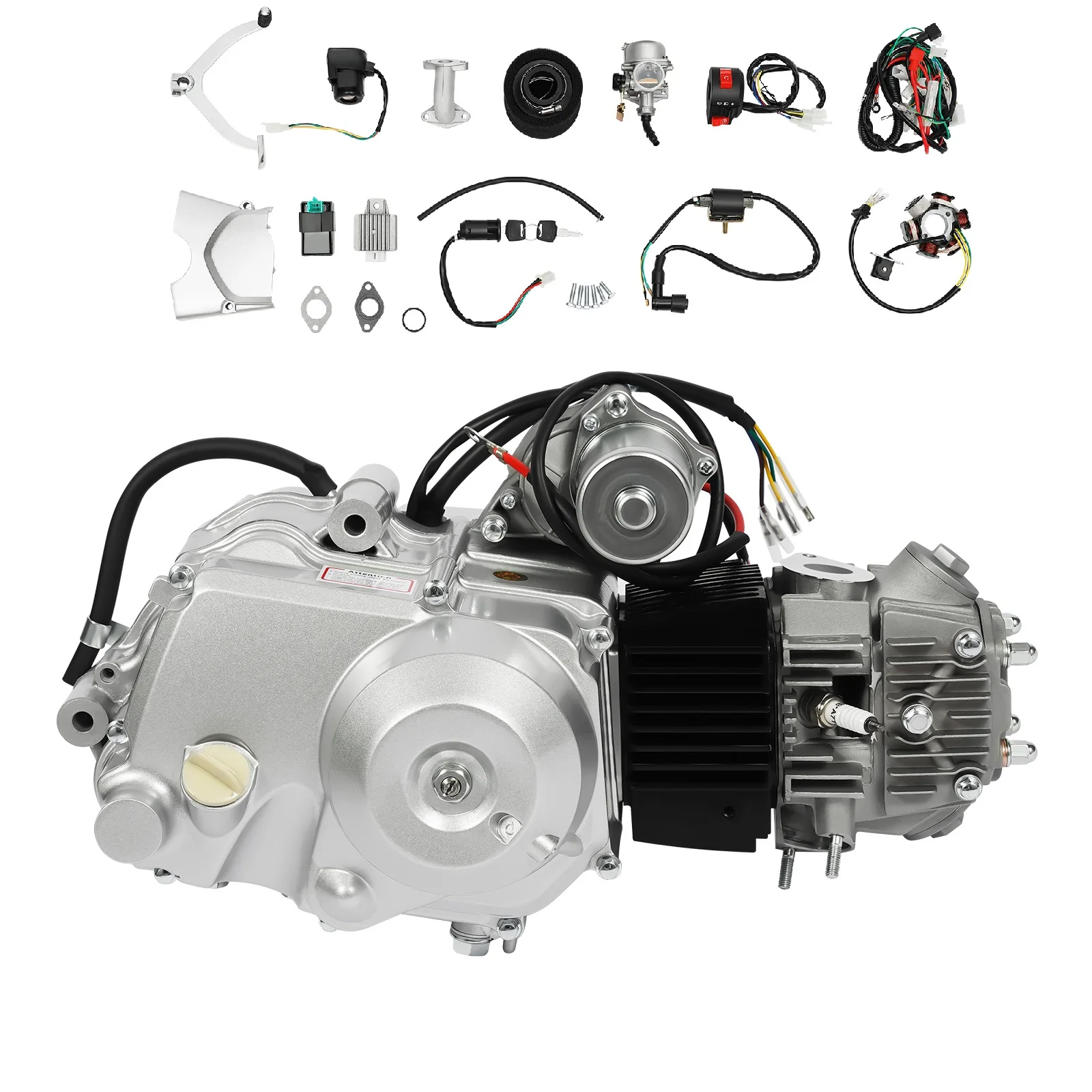 125CC 4 Stroke Engine Motor Horizontal Single-Cylinder Air Cooling Gasoline Engine Electric Start for ATV Go Kart Quad Dirt Bike