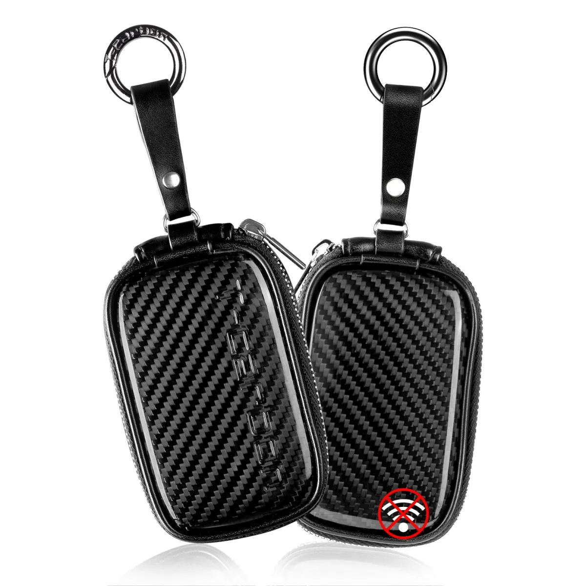 T-carbon Carbon Fiber Car Key Wallet Universal Key Fob Bag Protect From EMF, RFID, Car RFID Signal Blocking Key Fob Protector