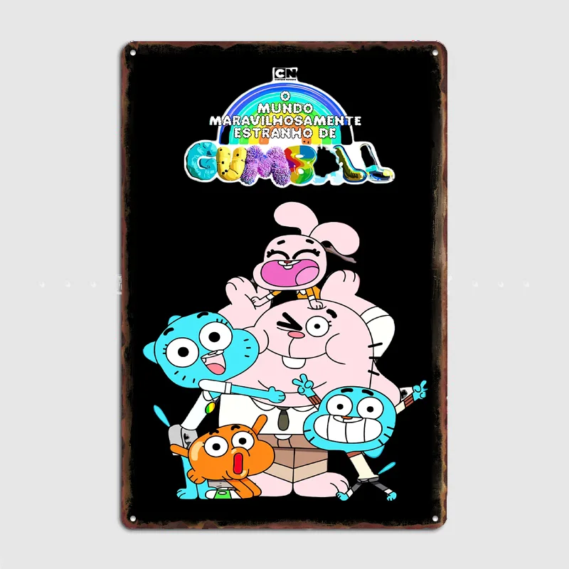 The Amazing World of Gumball characters Poster Metal Sign Bedroom Indoor Home Decor Bar Custom Posters Wall Room Decorations