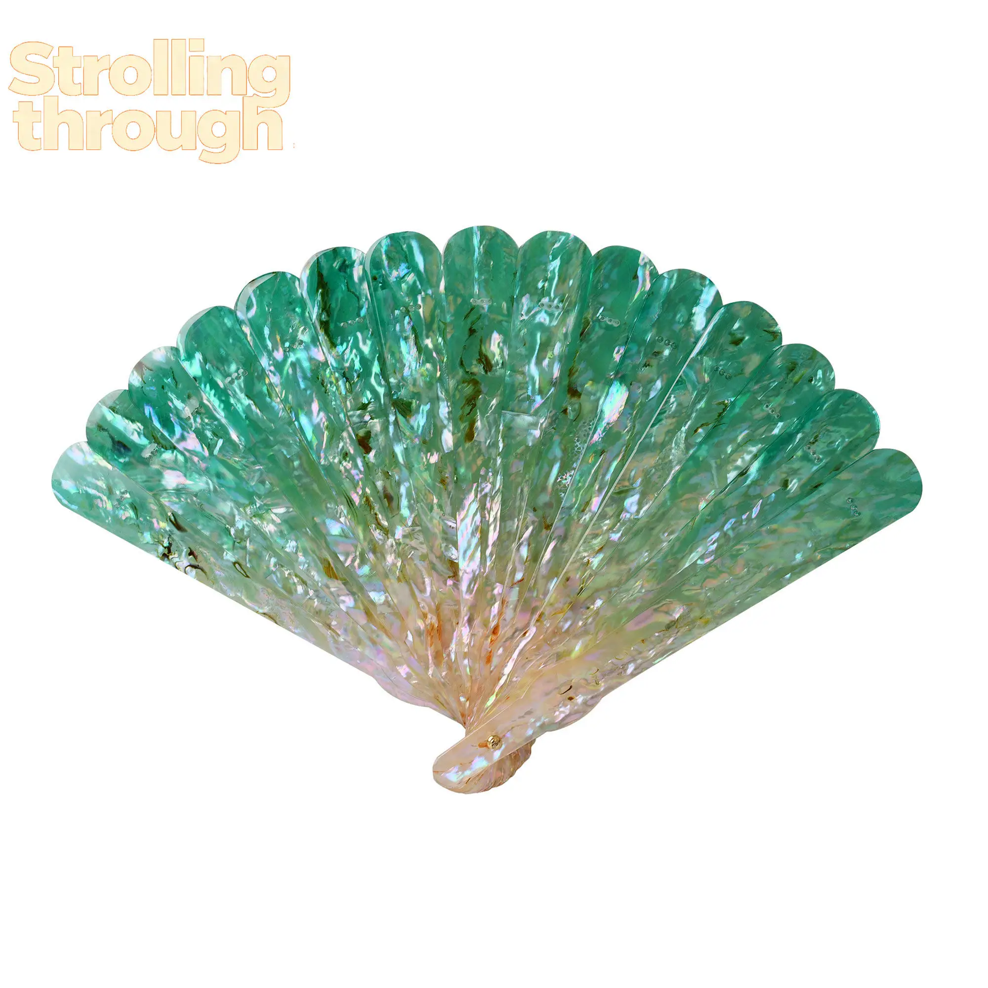 

Original Epoxy Fritillary handmade fan gradual change color Nuodian fan antique cheongsam photo props