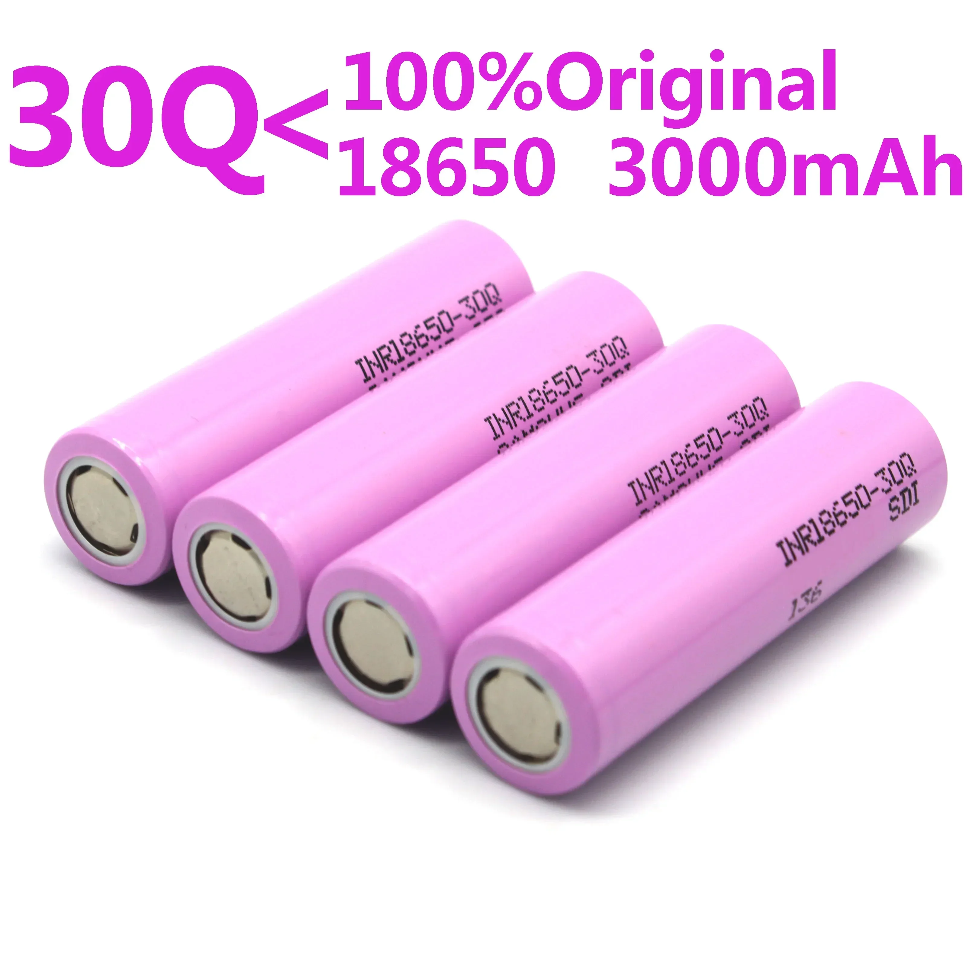 100% Brand New Original 18650 3000mah 20A Online INR18650 30Q 3.7V Lithium-ion Bare Battery Suitable for Flashlights, Toys, Etc