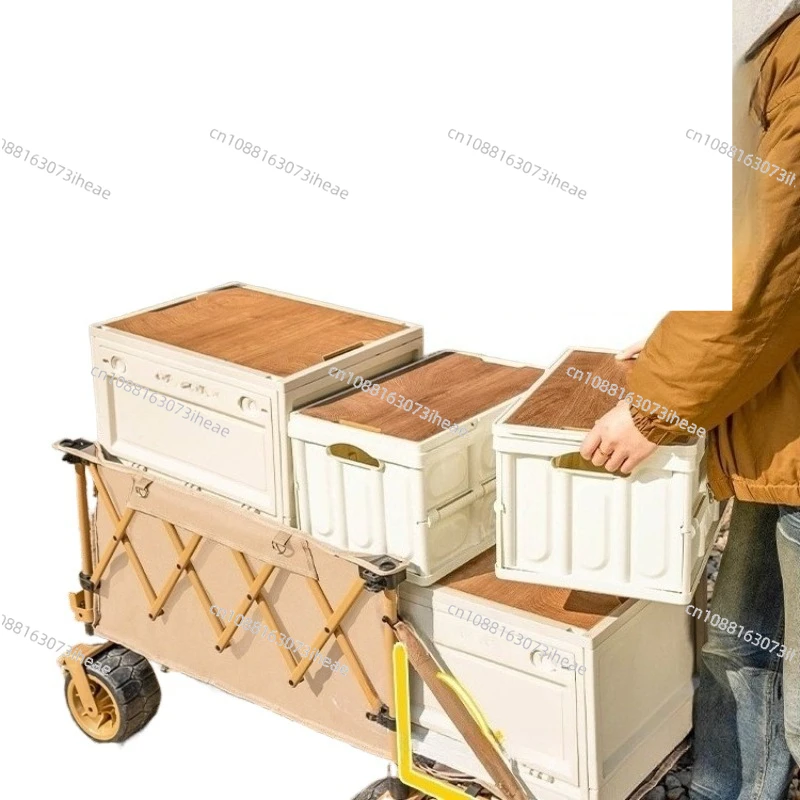 Camping cart Outdoor folding picnic stall trailer Children can lie down and gather camp car
