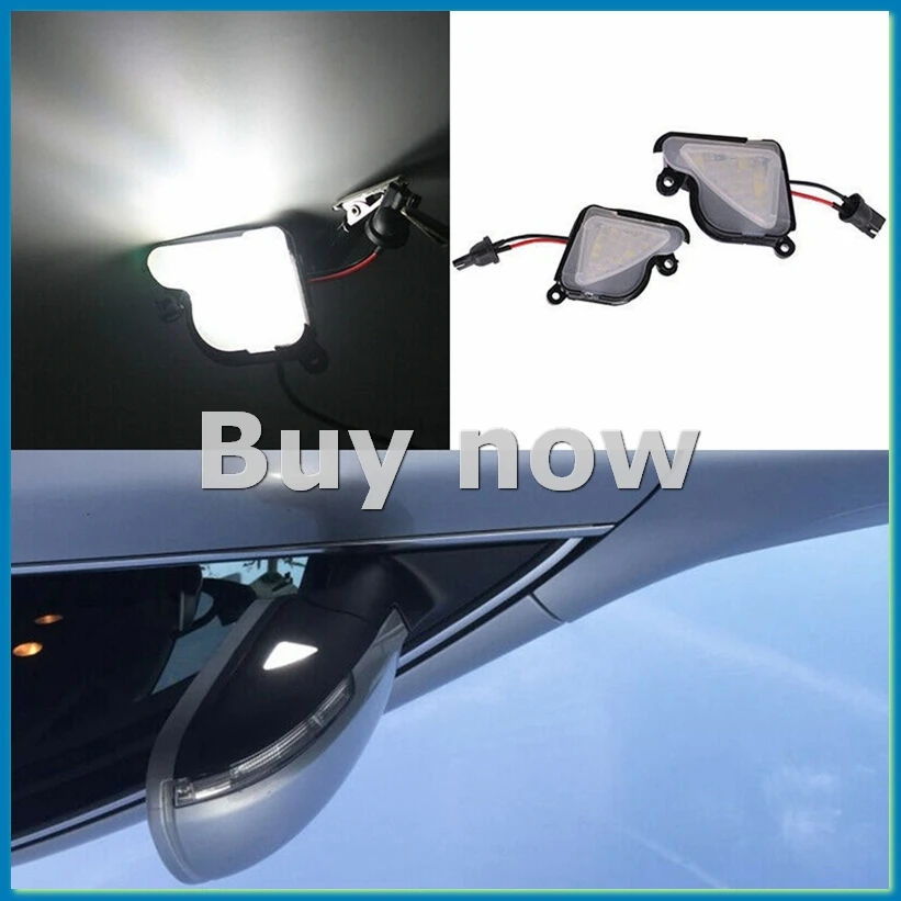 Pair 13.5V LED Under Side Mirror Light Signal Lamp for Mk3 5E 2012-2017 with White Light-ABHG