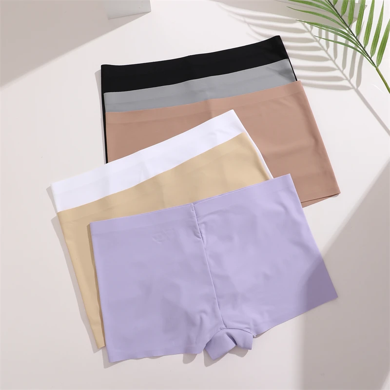 Women\'s Seamless Panties Sports Boxers Underwear Female Solid Color Briefs Girl Cozy Lingerie Intimate Underpants Soft S-XL