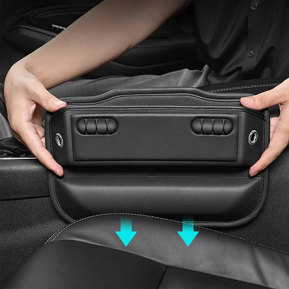 

Console Gap Organizer Car Gap Filler Faux Leather Car Seat Gap Filler Stylish Organizer for Console Seam Storage Plug-in
