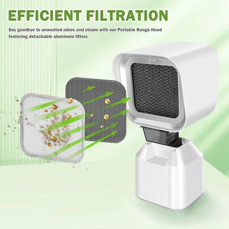 Портативная вытяжка ABDJ, мини-настольная вытяжка, 2-скоростной выдвижной кухонный вытяжной вентилятор для внутреннего дымоудаления, вилка стандарта США